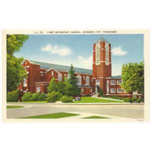 1940s Vintage Postcard First Methodist Church   Johnson City Tennessee