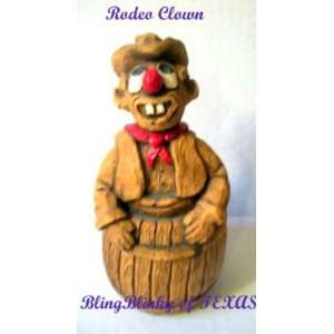  Rodeo Clown Barrell Red Nose Bandana Wooden Bull Danger 