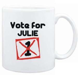  Mug White  Vote for Julie  Female Names Sports 