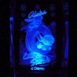 Lilo and Stitch 3D Laser Etched Crystal includes Two Separate LEDs 
