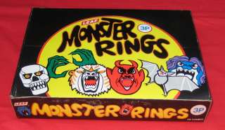 Monster toy Rings 1970s LEAF store display COMPLETE & MINT  