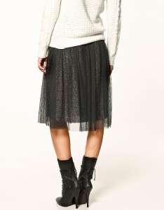 NWT Zara Tulle Skirt Glittery Silver & Black Tutu Petticoat SOLD OUT 