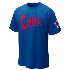  Chicago Cubs Royal Nike 2012 Script Wordmark T Shirt 