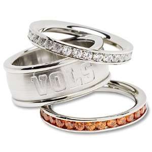  University Of Tennessee Cubic Zirconia Stacked Ring Set 