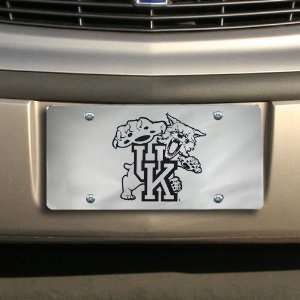  Kentucky Wildcats Etched Silver Mirror License Plate 