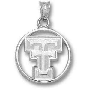Texas Tech Red Raiders Solid Sterling Silver TT Round Pierced 5/8 