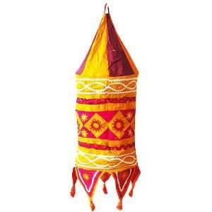  Lampshades Multicolored Applique Embroidered Fabric Indian 