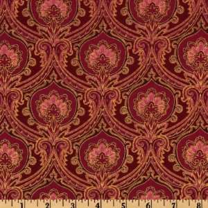  44 Wide La Scala II Foulard Antique Burgundy Fabric By 