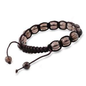 Smokey Quartz Bead Knotted Bracelet in Brown String   Bead 