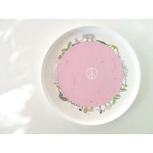  Smiling Planet BPA Free Pink Peace Plate Baby