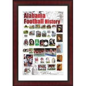  Alabama Football History Framed Crimson Tide Poster 
