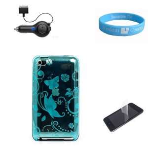Touch TPU Skin Blue Butterfly Case for Latest 4th Gen Apple iPod Touch 