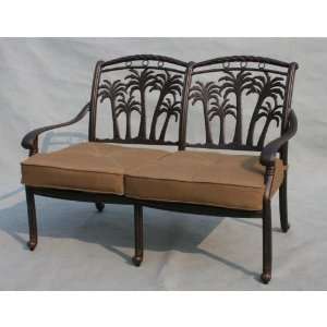  Darlee Palm Springs Cast Aluminum Loveseat With Cushions 