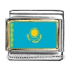 Kazakhstan Photo Flag Italian Charm Bracelet Jewelry Link