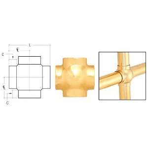  CRL Polished Brass 3 5/16 Ball Type Crosses for 2 Tubing 