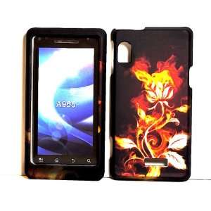  Flaming Fire Flower Rubberized Snap on Hard Protective 