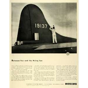  1942 Ad Boeing Dorsal Fin Flying Fortress Axis Nations 