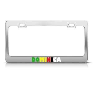  Dominica Flag Country license plate frame Stainless Metal 