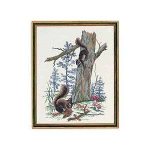 Squirrels Counted Cross Stitch Kit Arts, Crafts & Sewing