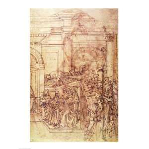 29 Sketch of a crowd for a classical scene   Poster by Michelangelo 