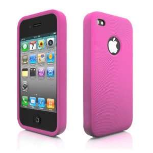  SILICONE SKIN CASE FOR iPhone 4 4Gs Pink SWIRLING DESIGN 