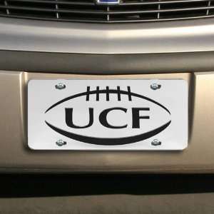    UCF Knights Silver Mirrored Laser Tag License Plate Automotive