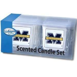  Michigan Wolverines 2 pack of 2x2 Candle Sets   NCAA 