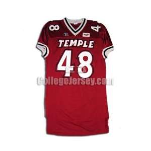  Maroon No. 48 Game Used Temple Russell Football Jersey 