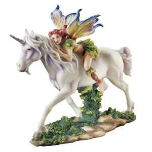  Fairy Princess Magical Unicorn Ride Statue