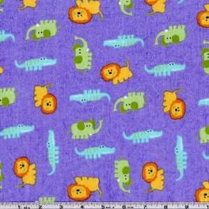  45 Wide Flannel Safari Periwinkle Fabric By The Yard 