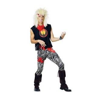  80s Rock Star Unisex Black Hair Band Rocker Costume Wig 