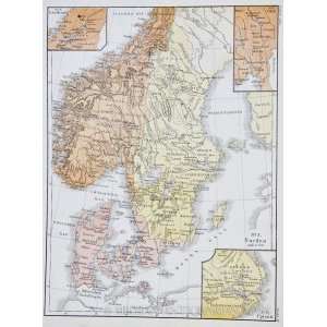  Norstedt Map of Scandinavia in 1319 (1876) Office 