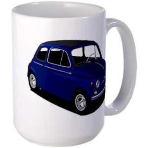  Navy Fiat 500 Vintage Large Mug by  Kitchen 