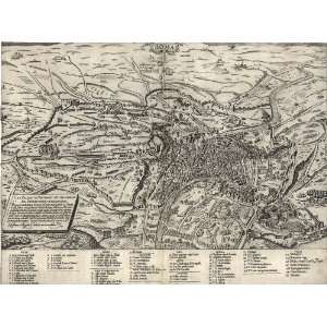 Antique Map of Rome, Italy (1561) by Sebastianus Clodiensis (Archival 