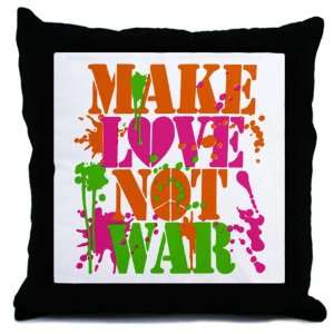  Throw Pillow Make Love Not War Peace Symbol Sign 