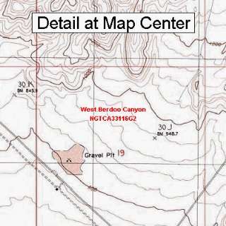   Quadrangle Map   West Berdoo Canyon, California (Folded/Waterproof