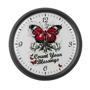  Large Wall Clock Count Your Blessings Butterfly 
