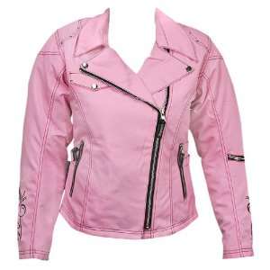   Waterproof Pink Textile Motorcycle Jacket   Size  Medium Automotive