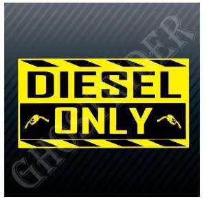  Diesel Only Yellow Gasoline Station Sign Fuel Pump Sticker 