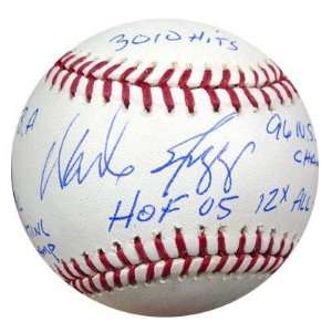 Signed Wade Boggs Ball   Statball 6 Stats HOF 05 PSA DNA   Autographed 