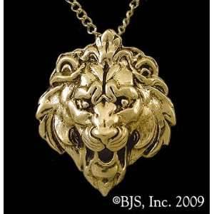   Gold, 24 long gold plated chain, Lion Animal Jewelry, 14 k gold