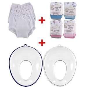 15 Pack Training Pants & Simple Potty Value Pack, Potty Seat, Blue 