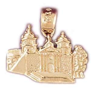  14kt Yellow Gold Mansion Pendant Jewelry