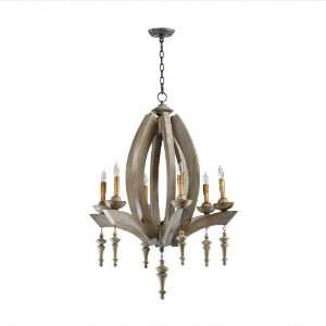  Barrel Stained Wood Chandelier