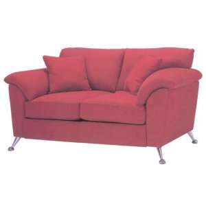  Brushella Contemporary Red Fabric Loveseat/Love Seat Couch 