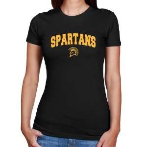  San Jose State Spartans Ladies Black Logo Arch Slim Fit T 