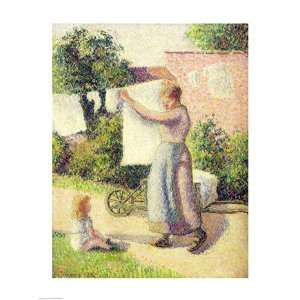 Woman Hanging up the Washing, 1887   Poster by Camille Pissarro 