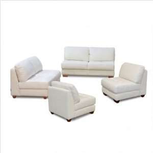  Diamond Sofa ZENSLCCW Zen Leather Tufted Seat Sofa and 
