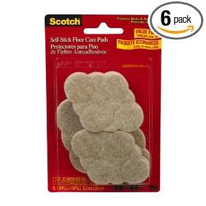  3M Scotch 771ES Self Stick Floor Care Pads Beige, 6 Pack 