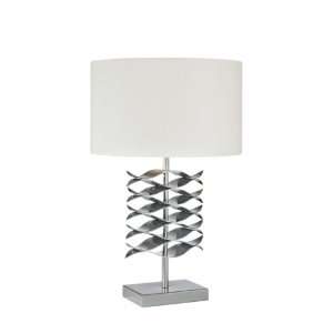  Lamps Table Lamp in Chrome with White Fabric Shade